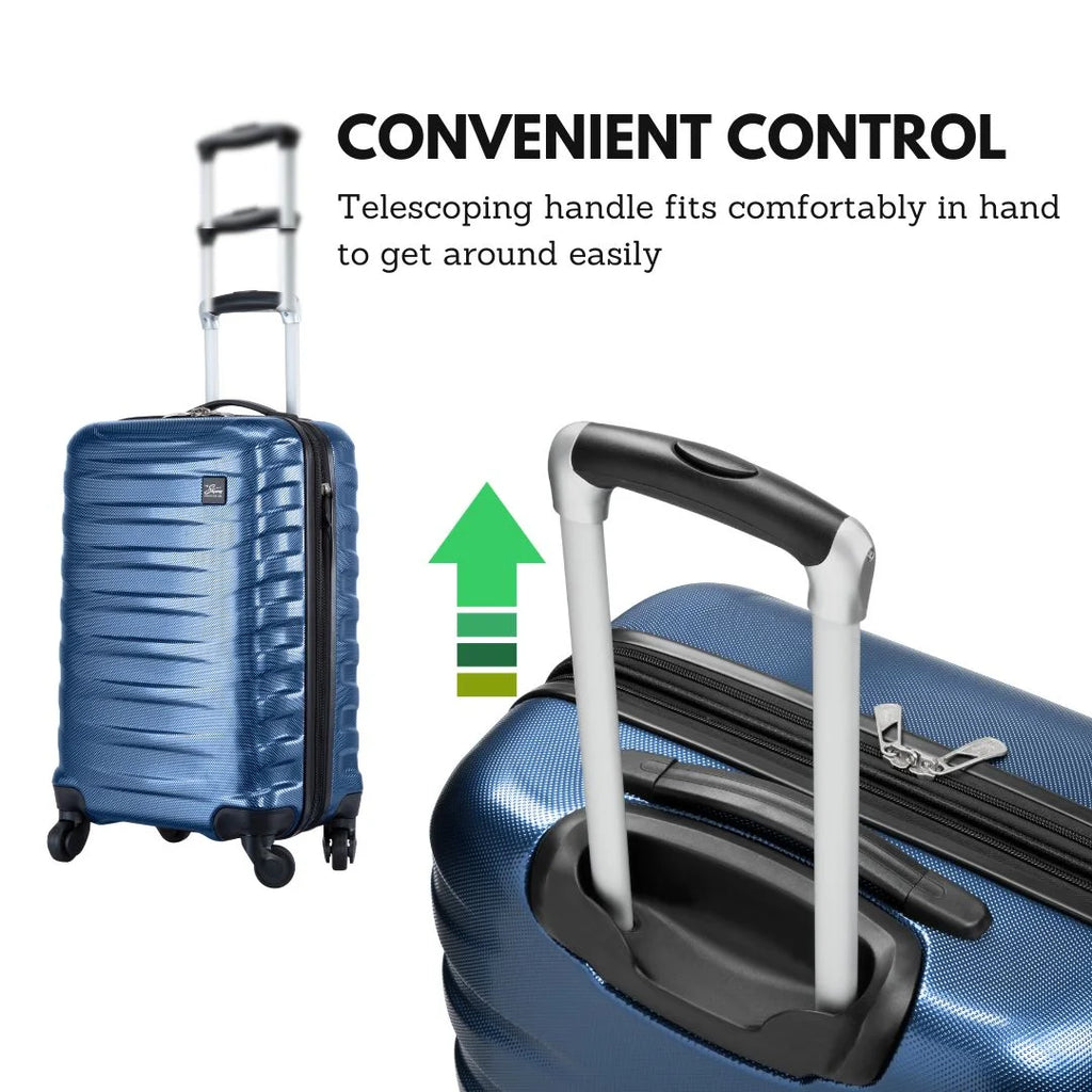 Luggage Coho Hardside 3-Piece Luggage Set with Spinner Wheels, Royal Blue