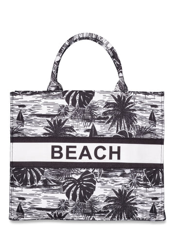 Women'S Beach Canvas Tote Bag Black