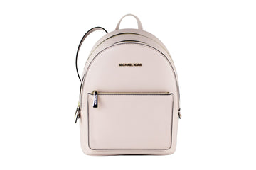 Adina Medium Powder Blush Leather Convertible Backpack BookBag - Top Travel
