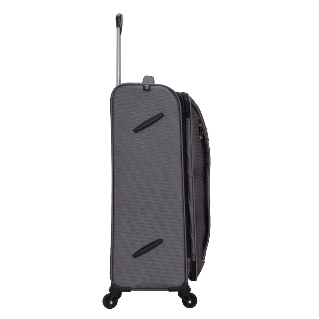 30 Inch Gravity Free Softside Travel Upright Checked Luggage, Grey, Adult - Top Travel