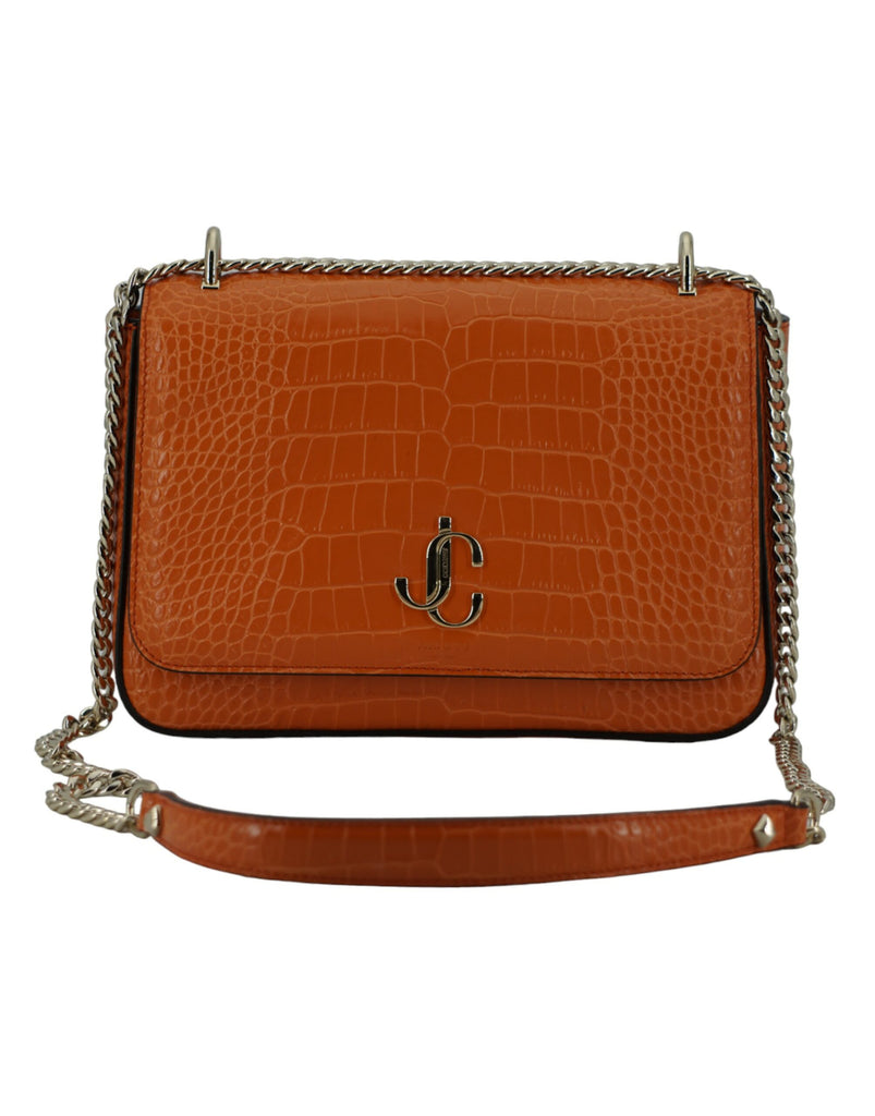 Amber Orange Leather Shoulder Bag - Top Travel
