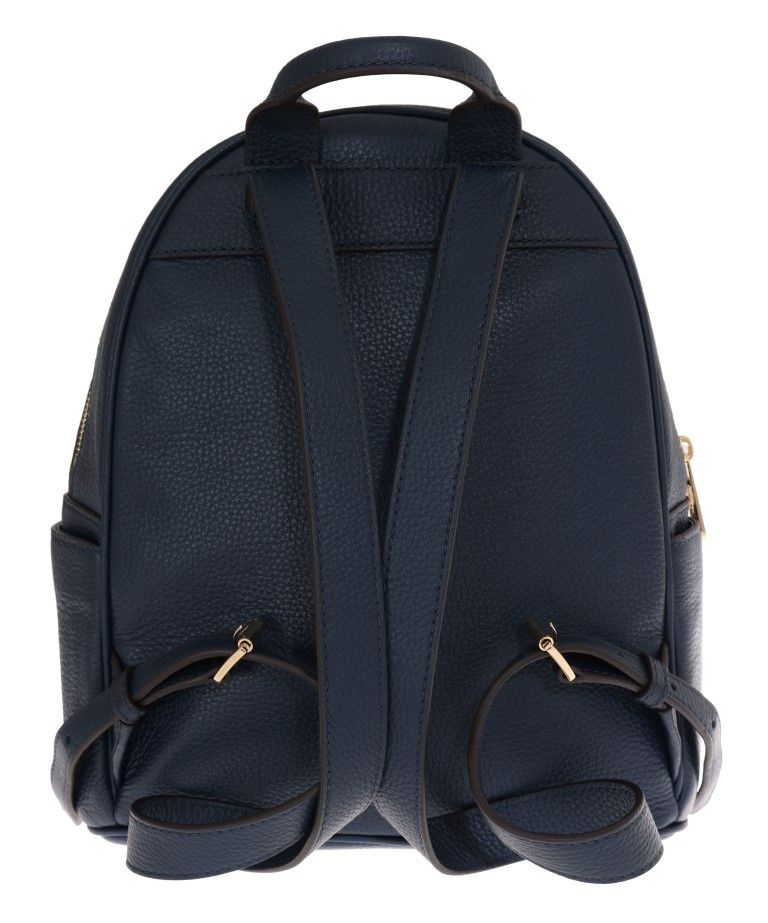 Elegant Leather ABBEY Backpack in Navy Blue - Top Travel