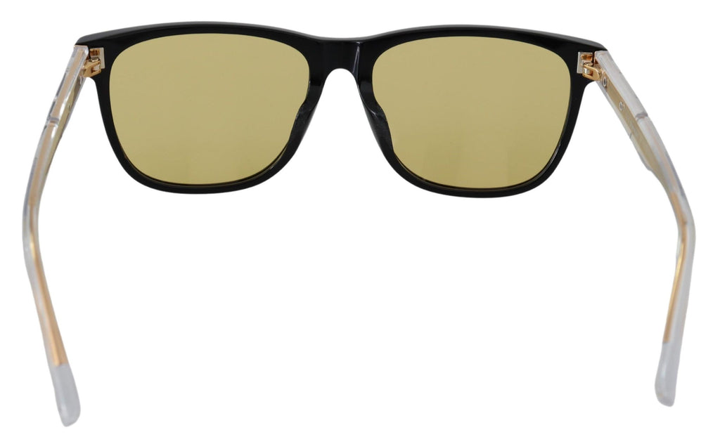 Chic Black Acetate Sunglasses with Yellow Lenses - Top Travel