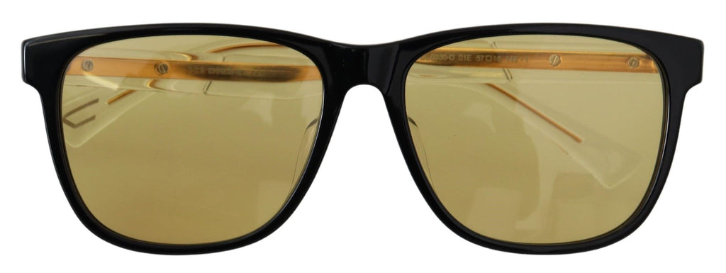 Chic Black Acetate Sunglasses with Yellow Lenses - Top Travel