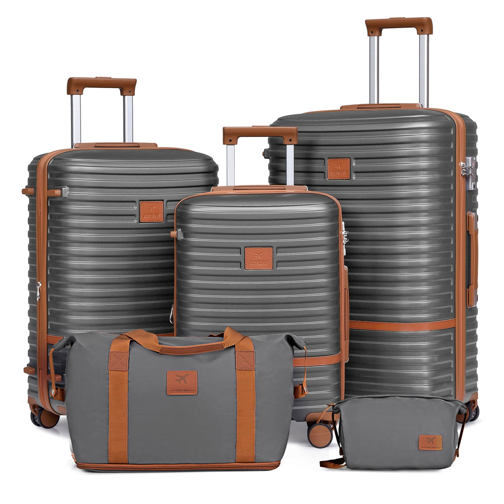 Hardside Luggage Set 5-Piece Set & TSA Lock （Expandable Suitcase 20" & 24"）28-In Checked Luggage