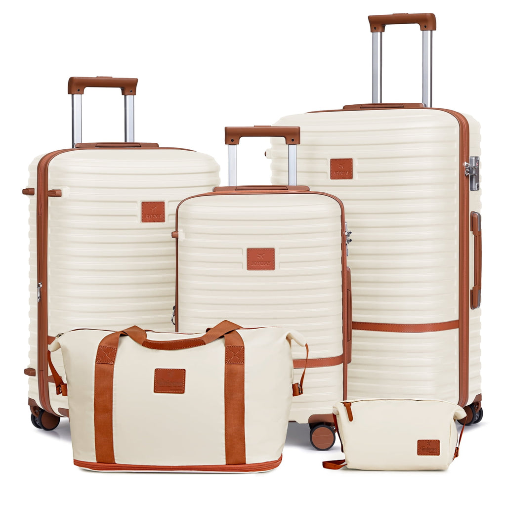 Hardside Luggage Set 5-Piece Set & TSA Lock （Expandable Suitcase 20" & 24"）28-In Checked Luggage