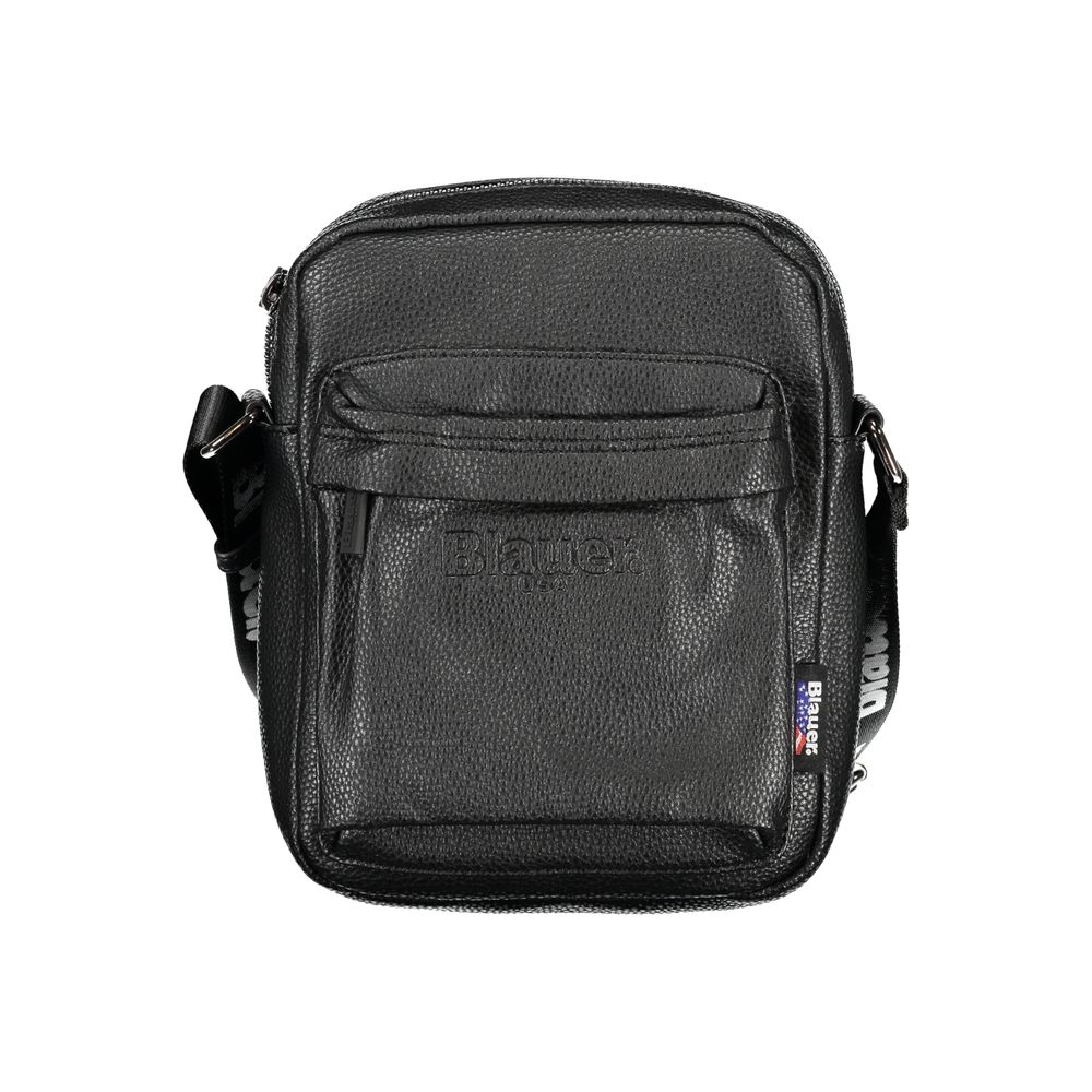 Black Leather Shoulder Strap Bag - Top Travel
