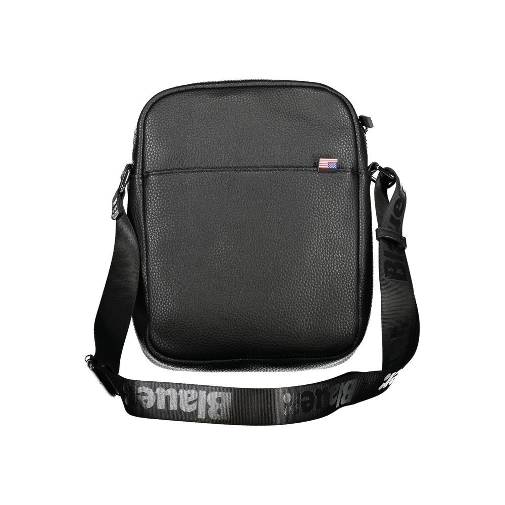 Black Leather Shoulder Strap Bag - Top Travel