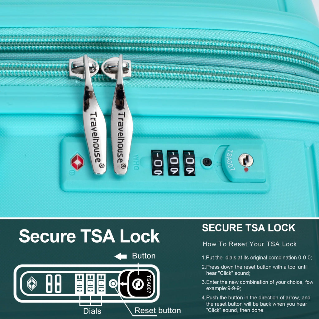 3-Piece Lightweight Hardside Luggage Set - 20", 24", 28" Expandable with TSA Lock & Spinner Wheels