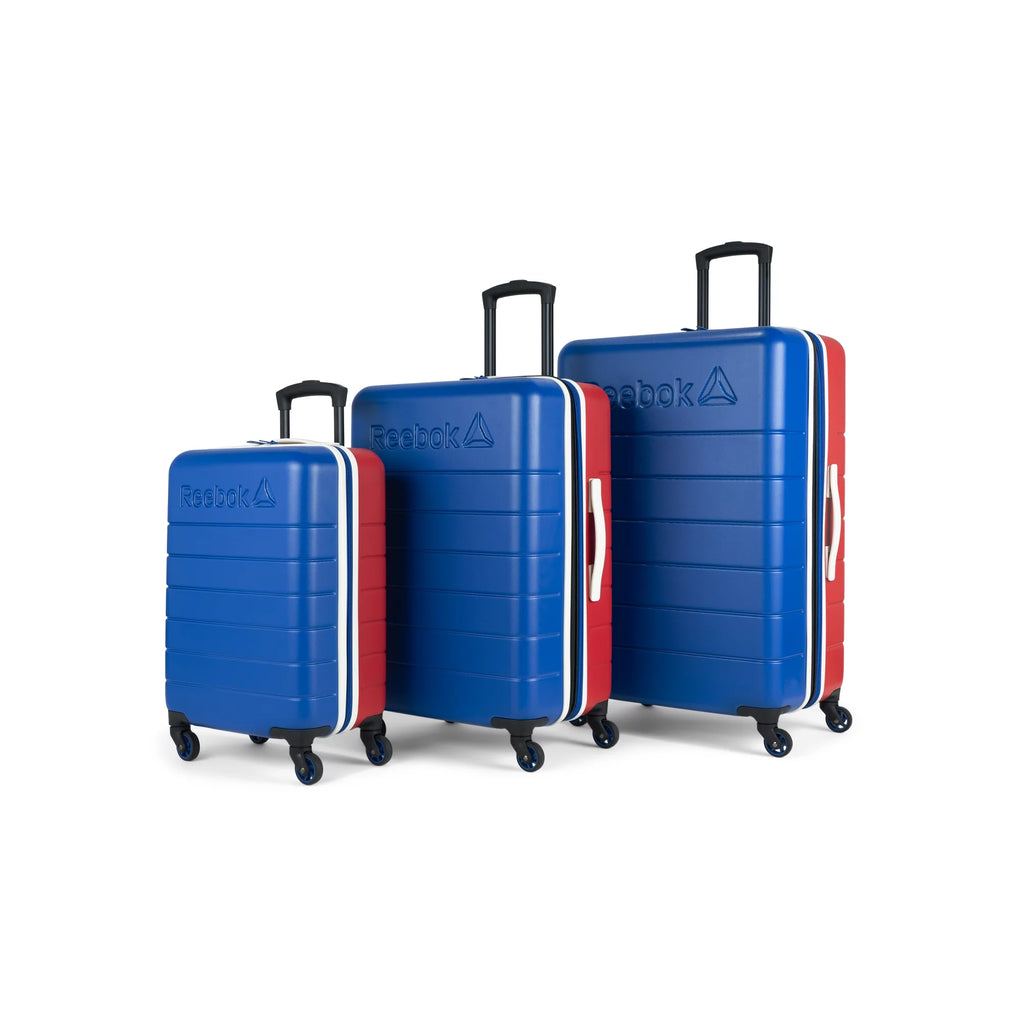 Double Dribble Collection - 3 Piece Hardside Set Luggage Nested - ABS (Carry-On, 24", 28")