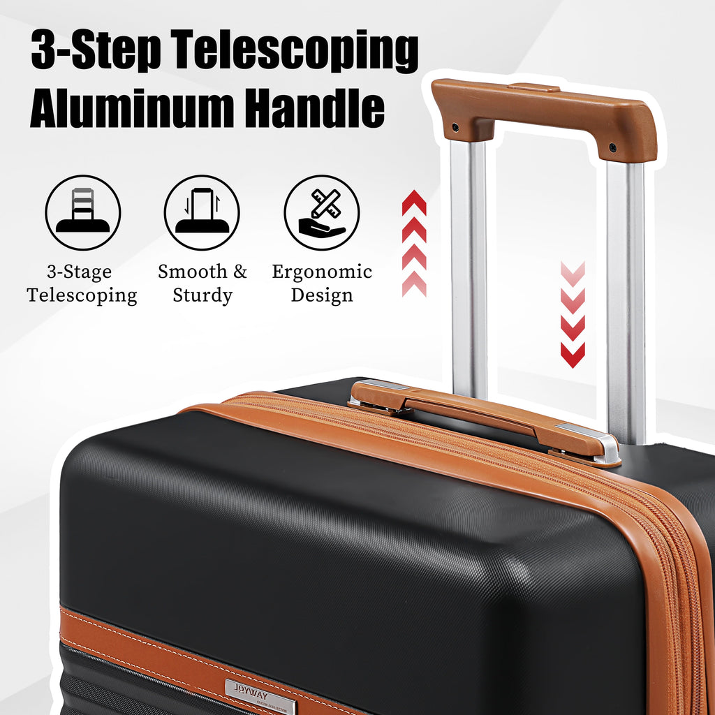 5-Piece Luggage Sets ABS Hardside Spinner Luggage -（Expandable Suitcase20"24"）28-In Checked Luggage - Top Travel