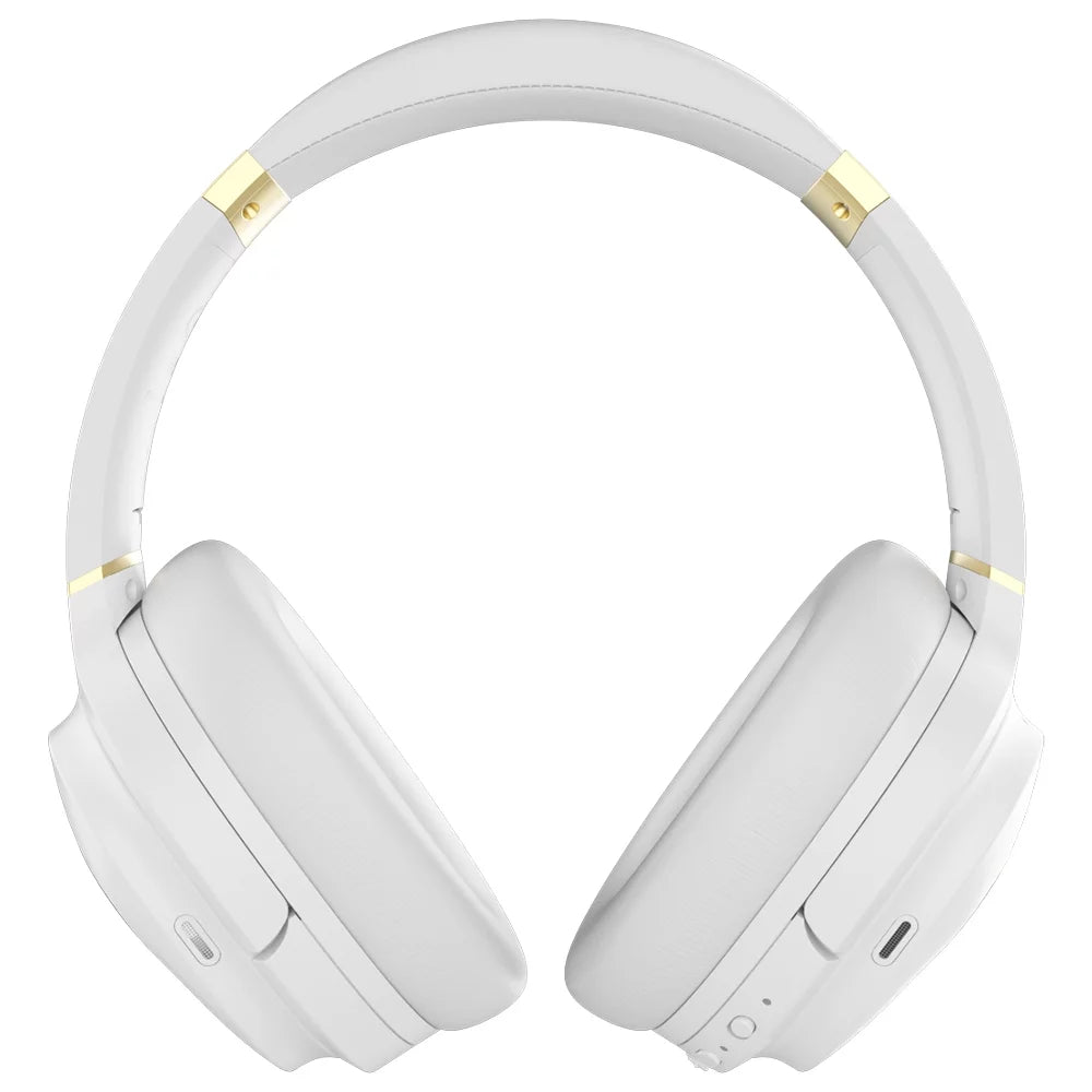 SE7 Active Noise Cancelling Headphones Bluetooth Headphones Wireless Headphones over Ear with Mic/Aptx, Comfortable Protein Earpads 30H Playtime, Foldable Headphones for Travel/Work - White