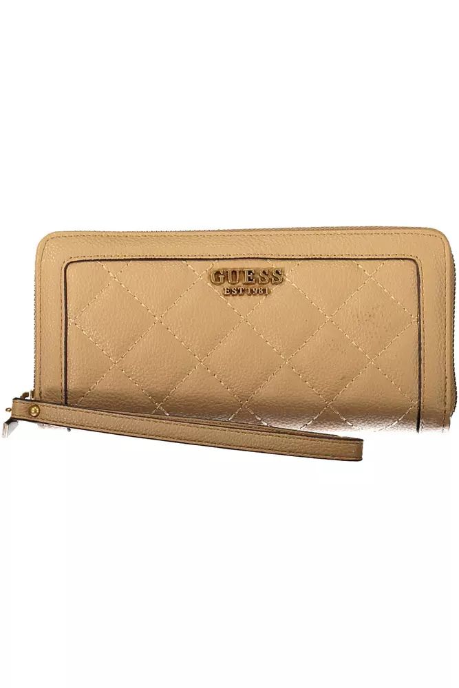 Beige Chic Wallet with Contrasting Accents - Top Travel