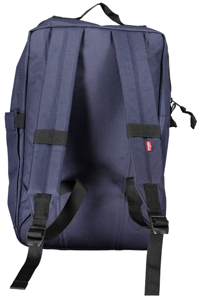 Chic Blue Urban Backpack with Embroidered Logo - Top Travel