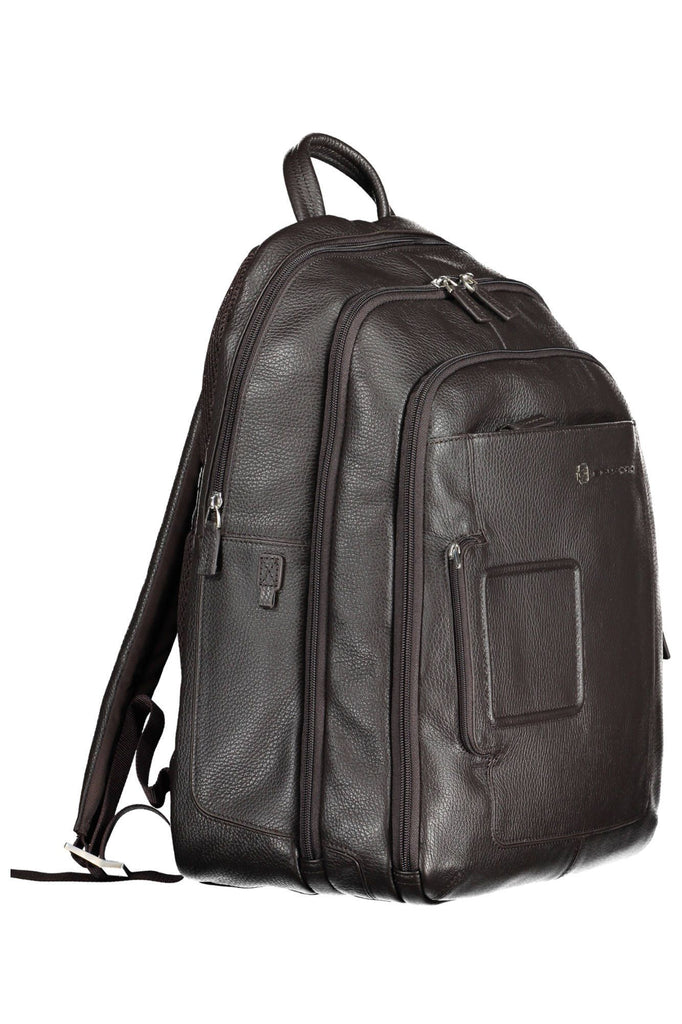 Elegant Leather Backpack with Laptop Compartment - Top Travel